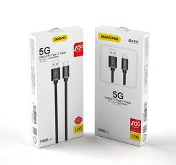 Кабель Dudao L5G Кабель USB на USB Type-C Сверхбыстрая зарядка 1 м, черный цена и информация | Кабели для телефонов | pigu.lt