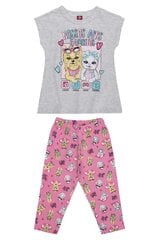 Комплект для девочек Bee Loop, серый цена и информация | Пижамы, халаты для девочек | pigu.lt