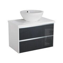 Шкафчик для ванной KAMĖ City 80, белый/черный цвет цена и информация | KAMĖ Мебель для ванной | pigu.lt