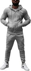 Sportinis kostiumas vyrams J.Style Fleece Grey 68C10386-2, pilkas цена и информация | Мужские толстовки | pigu.lt