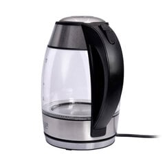 Adler AD 1246 Standard kettle, Glass, Stainless steel/Black, 2000 W, 360° rotational base, 1.8 L цена и информация | Электрочайники | pigu.lt