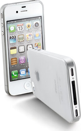 Dėklas Cellular iPhone 4 / 4S slim (0,35 mm), pieniškai skaidrus