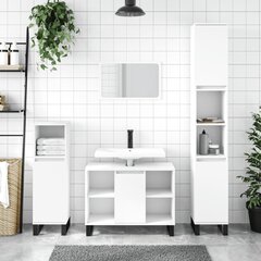 3-ių dalių vonios baldų komplektas vidaXL, baltas kaina ir informacija | Vonios komplektai | pigu.lt