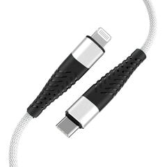 Кабель Fusion Fishbone USB-C to Lightning 30 Вт | 3 А | 1,5 м белый цена и информация | Кабели и провода | pigu.lt
