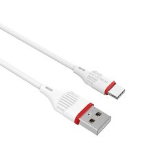 Borofone Cable BX17 Enjoy - USB to Type C - 3A 1 metre white цена и информация | Кабели и провода | pigu.lt