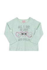 Блузка для девочек Quimby, зеленая цена и информация | Рубашки для девочек | pigu.lt