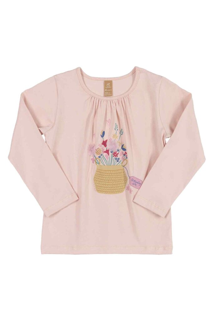 Marškinėliai mergaitėms Up Baby, rožiniai цена и информация | Marškinėliai mergaitėms | pigu.lt