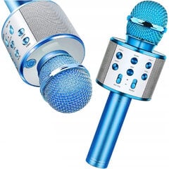 Karaoke mikrofonas su bluetooth garsiakalbiu, mėlynas цена и информация | Развивающие игрушки | pigu.lt