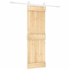 VidaXL stumdomos durys su įrangos rinkiniu, 70x210cm, pušies masyvas цена и информация | Межкомнатные двери | pigu.lt