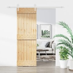 VidaXL stumdomos durys su įrangos rinkiniu, 70x210cm, pušies masyvas цена и информация | Двери со стеклом LIRA, дуб сицилия, ЭКО шпон | pigu.lt