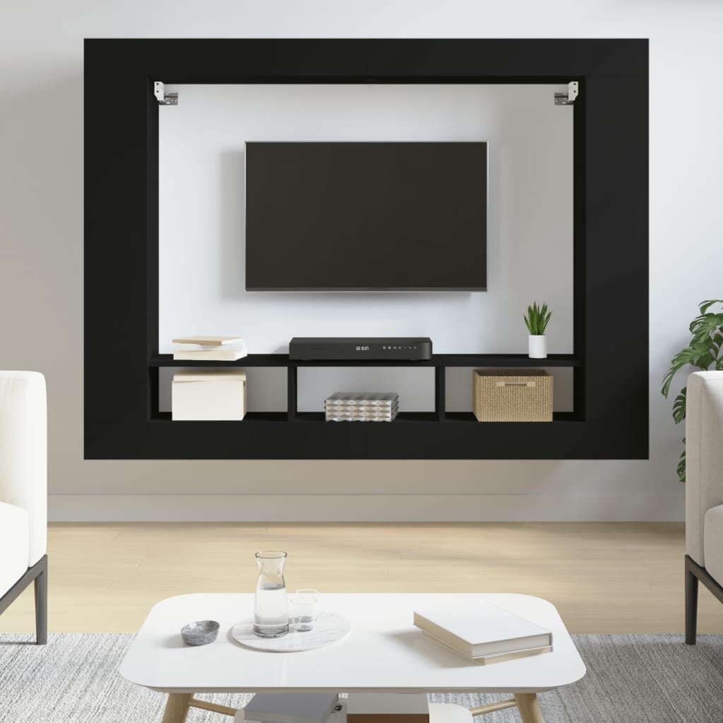 TV staliukas vidaXL, juodas цена и информация | TV staliukai | pigu.lt
