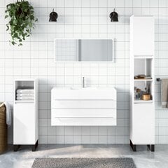 Vonios kambario spintelė su veidrodžiu vidaXL, balta цена и информация | Комплекты в ванную | pigu.lt