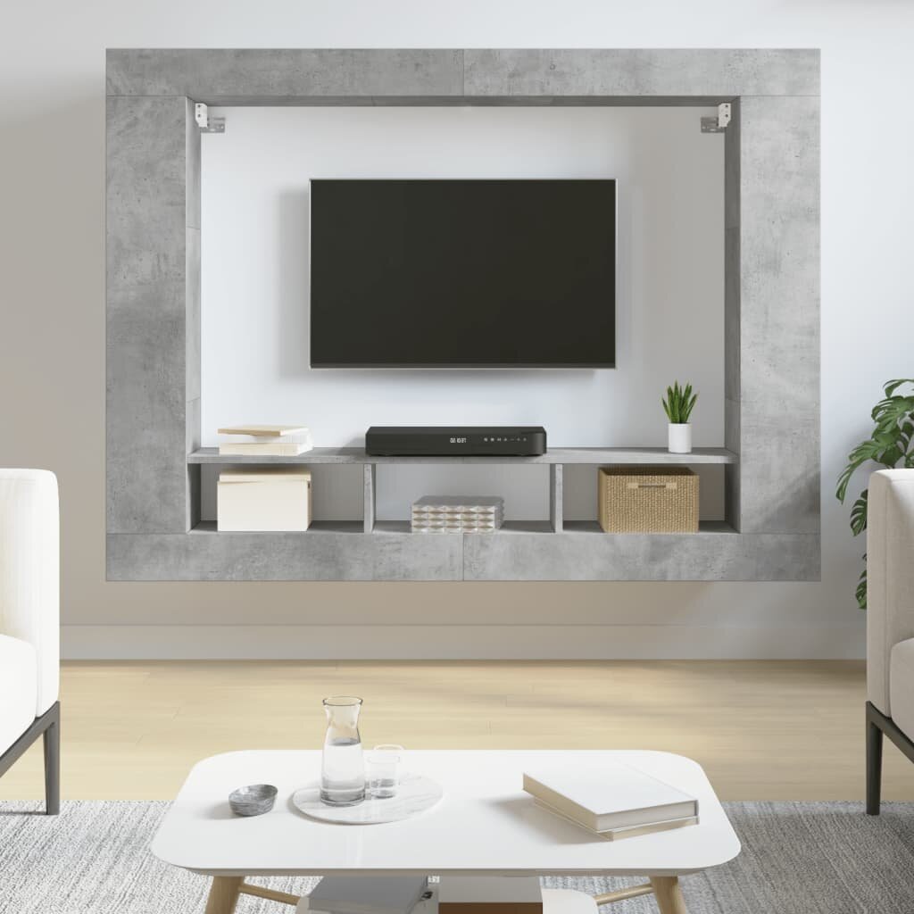 TV staliukas vidaXL, pilkas kaina ir informacija | TV staliukai | pigu.lt