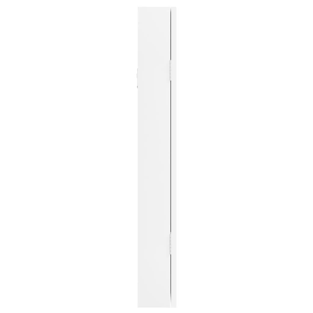 Veidrodinė papuošalų spintelė vidaXL, 30x8.5x67 cm, balta kaina ir informacija | Veidrodžiai | pigu.lt