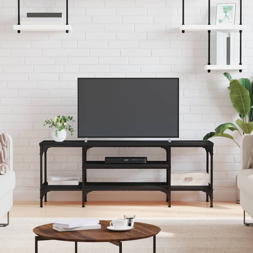 Televizoriaus spintelė vidaXL, 121x35x45 cm, juoda kaina ir informacija | TV staliukai | pigu.lt