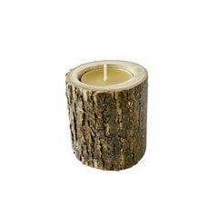 Деревянный подсвечник для чайной свечи 6 см, Пенёк натуральный черный цена и информация | Подсвечники, свечи | pigu.lt