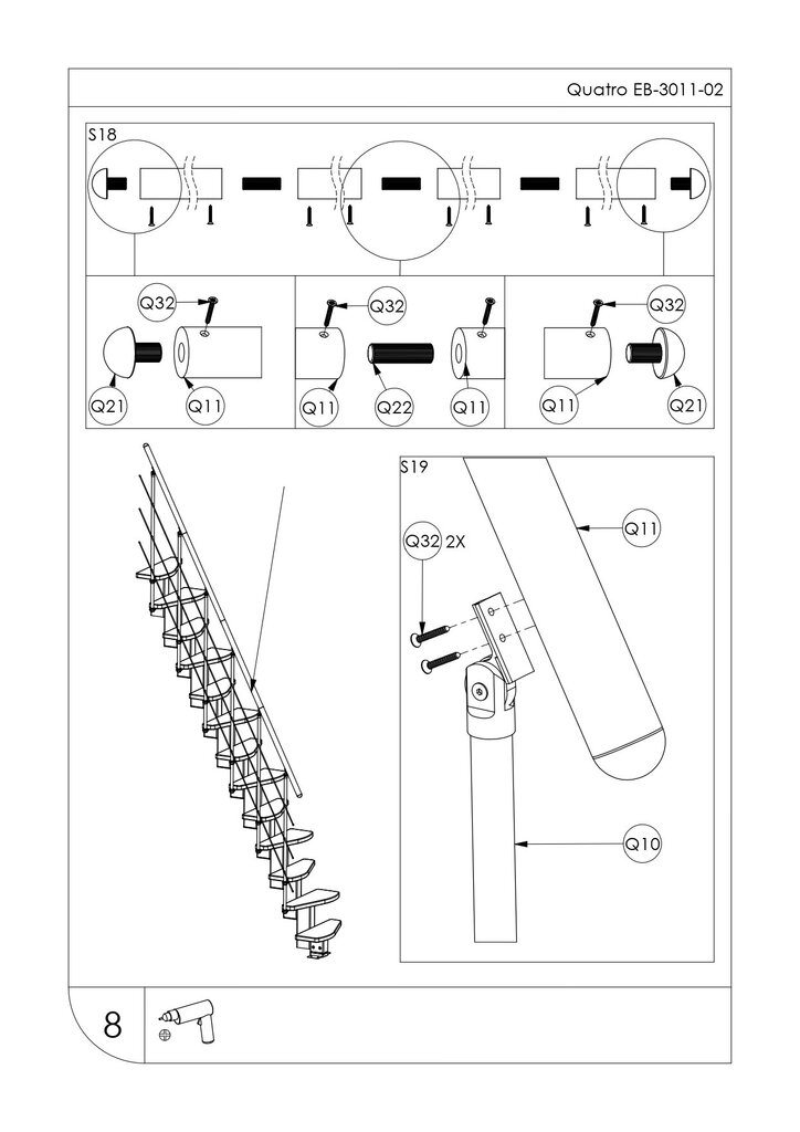 Moduliniai laiptai Quatro Minka, 298 cm kaina ir informacija | Laiptai | pigu.lt