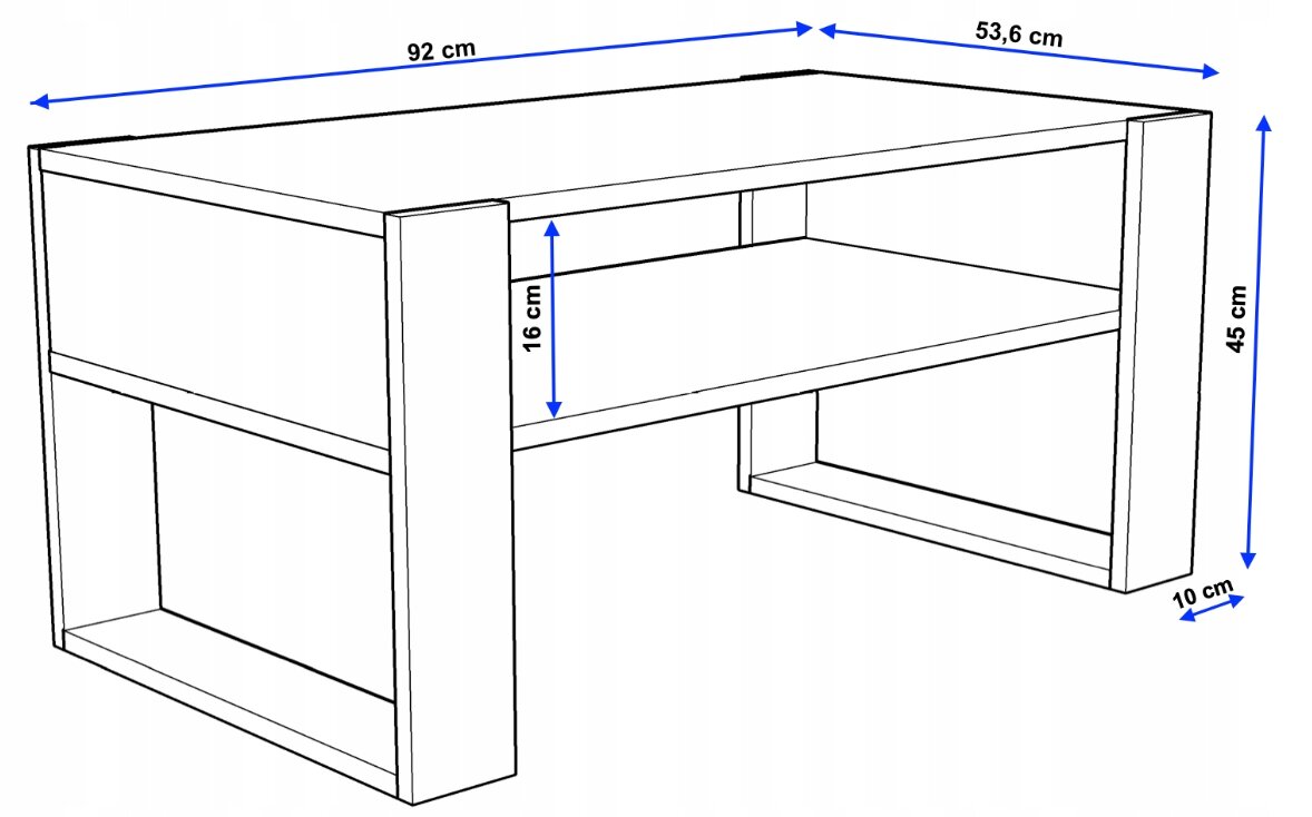 Kavos staliukas Belsi Liuks, 92 x 53,6 x 45 cm цена и информация | Kavos staliukai | pigu.lt