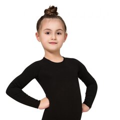 Marškinėliai ilgomis rankovėmis vaiakms Dono 3250, juodi цена и информация | Рубашки для девочек | pigu.lt