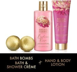 Набор подарков для женщин Baylis & Harding Boudiore Cherry Blossom Luxury Bathing Treats: бомбочки для ванны 2 x 75 г + крем для душа 300 мл + лосьон для рук и тела 200 мл цена и информация | Масла, гели для душа | pigu.lt