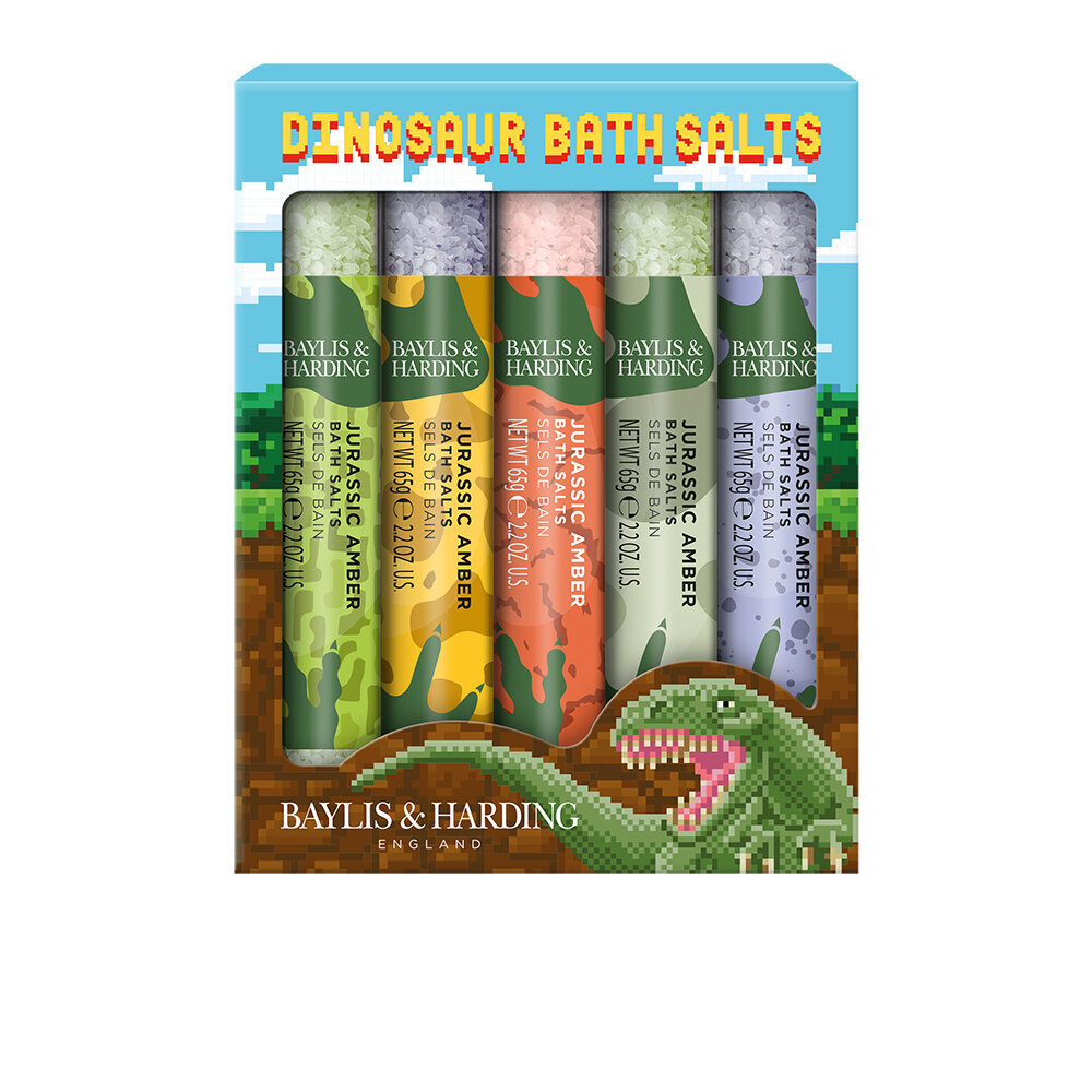 Vonios druskų dovanų rinkinys Baylis & Harding Dinosaur, 5 x 65 g kaina ir informacija | Dušo želė, aliejai | pigu.lt