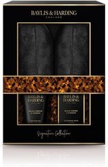 Dovanų rinkinys vyrams Baylis & Harding Black Pepper & Ginseng Men's Luxury: dušo želė 140 ml + muilas 100 g + šlepetės kaina ir informacija | Dušo želė, aliejai | pigu.lt