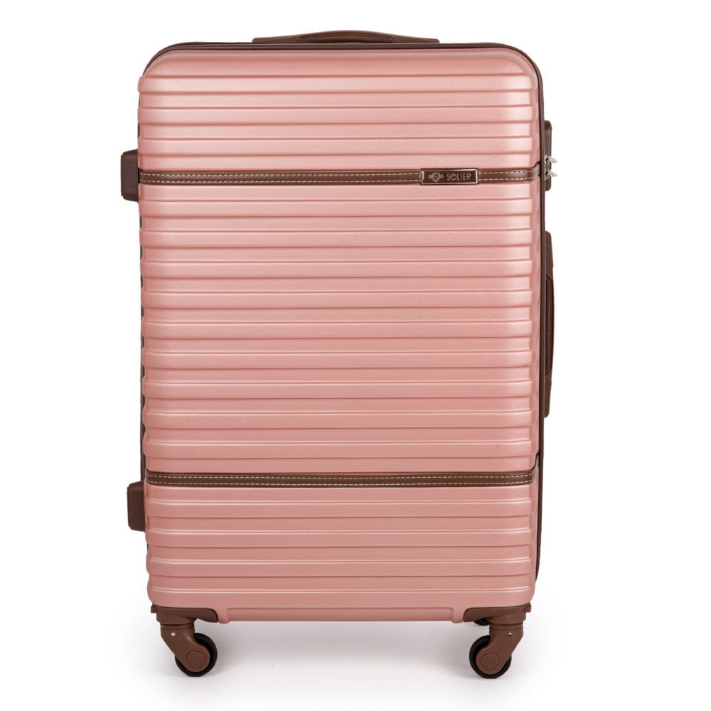 Vidutinis lagaminas Solier STL957, M, rožinis цена и информация | Lagaminai, kelioniniai krepšiai | pigu.lt