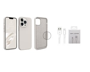 Jashinne Silicon case set 2in1 IP15PL: кремовый чехол и USB-кабель Lightning. цена и информация | Чехлы для телефонов | pigu.lt