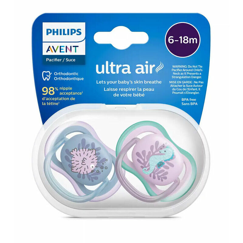 Čiulptukai Philips Avent Ultra Air, 6-18 mėn, 2 vnt. цена и информация | Čiulptukai | pigu.lt