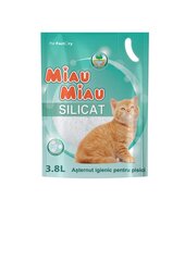 Silikagelio kačių kraikas Miau Miau, 3.8 L kaina ir informacija | Kraikas katėms | pigu.lt