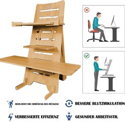 Stalas kompiuteriui Sitaitong Stehpulte, smėlio spalvos kaina ir informacija | Kompiuteriniai, rašomieji stalai | pigu.lt