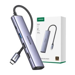 Адаптер HUB UGREEN CM478 USB-C на HDMI, USB-A 3.0, 2x USB-A 2.0, PD цена и информация | Адаптеры, USB-разветвители | pigu.lt