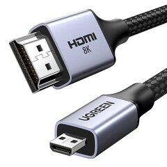 Кабель Micro HDMI - HDMI 8K UGREEN HD164, 1 м цена и информация | Кабели и провода | pigu.lt