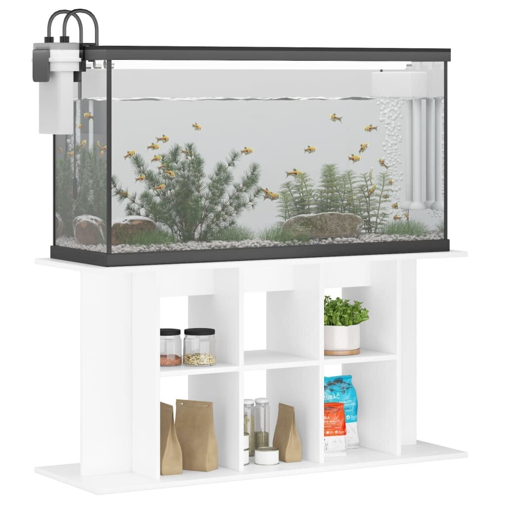 Akvariumo stovas vidaXL, baltas, 120x40x60 cm kaina ir informacija | Akvariumai ir jų įranga | pigu.lt