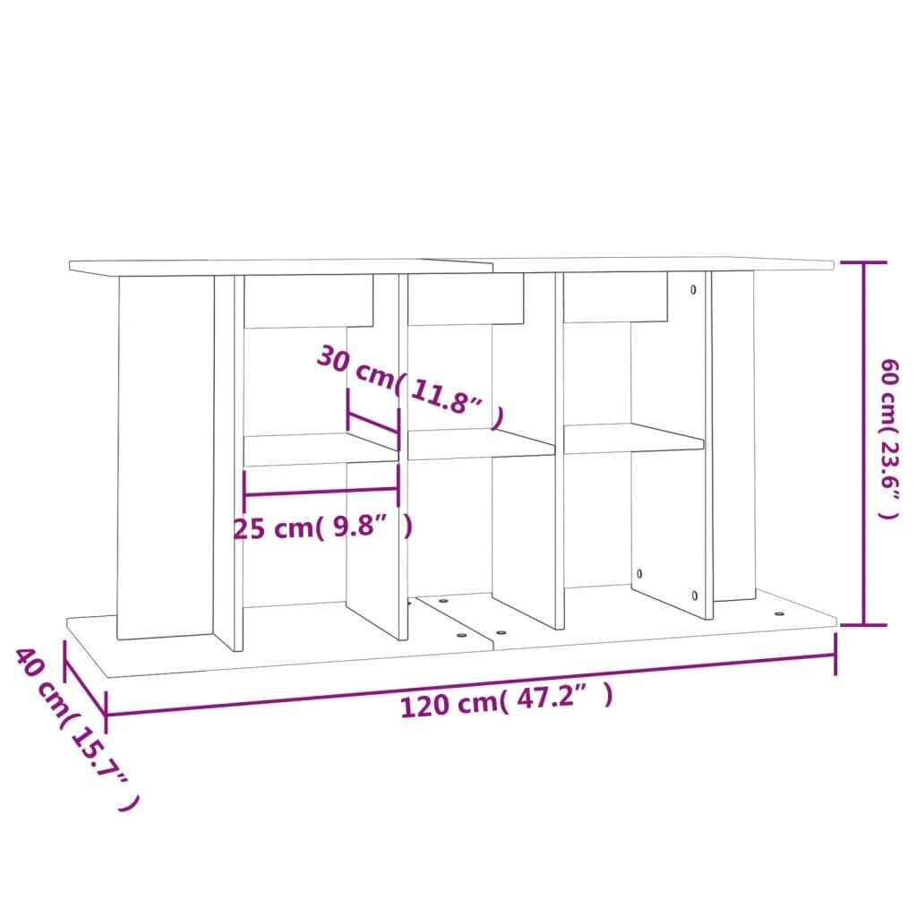 Akvariumo stovas vidaXL, baltas, 120x40x60 cm kaina ir informacija | Akvariumai ir jų įranga | pigu.lt