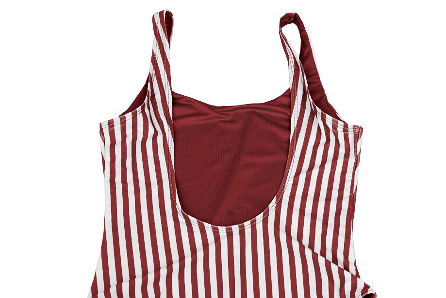Maudymosi kostiumėlis moterims Outhorn F013 OTHSS23USWSF013 90A, raudonas/baltas kaina ir informacija | Maudymosi kostiumėliai | pigu.lt