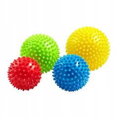 Masažo kamuoliukų su spygliukais rinkinys, 4vnt, įvairių spalvų kaina ir informacija | Masažo reikmenys | pigu.lt