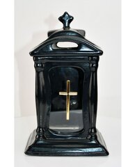 Керамический кладбищенский подсвечник прямоугольный, черный, 31 см цена и информация | Свечи на кладбище | pigu.lt