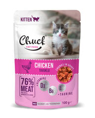 Tisert Chuck Pouch Kitten with Chicken kačiukams nuo 4 iki 12 mėnesių su vištiena, 100 g x 24 vnt kaina ir informacija | Konservai katėms | pigu.lt