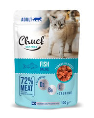 Консервы для кошек с тунцом в соусе Chuck Pouch Adult with Fish, 100 г x 24 шт цена и информация | Консервы для кошек | pigu.lt