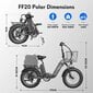 Elektrinis dviratis Fafrees FF20 Polar, 20", mėlynas kaina ir informacija | Elektriniai dviračiai | pigu.lt