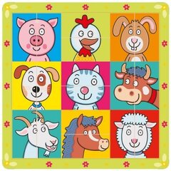 Bino Puzzle Animals Art.BN88093 Деревянный пазл Животные цена и информация | Игрушки для малышей | pigu.lt