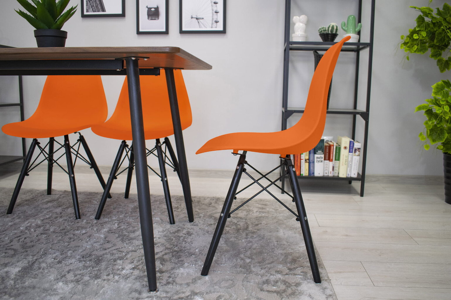 Kėdė Osaka, oranžinė/juoda цена и информация | Virtuvės ir valgomojo kėdės | pigu.lt