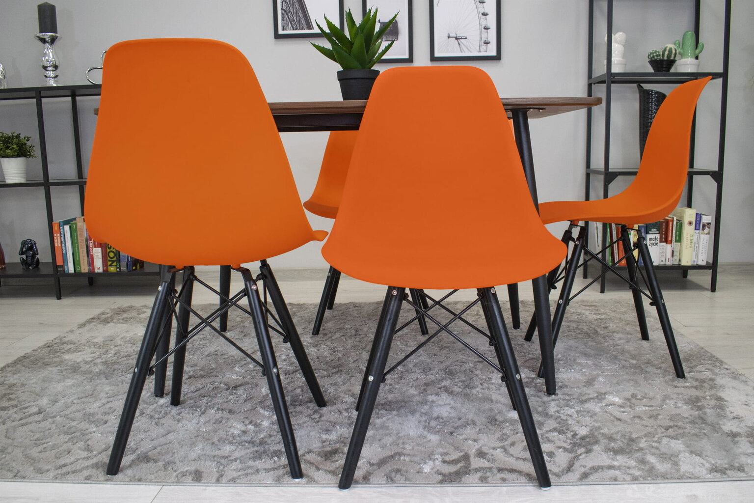 Kėdė Osaka, oranžinė/juoda kaina ir informacija | Virtuvės ir valgomojo kėdės | pigu.lt