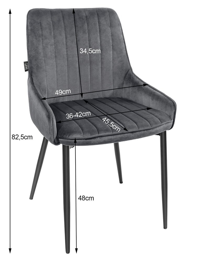 Kėdė Leobert Monza, pilka kaina ir informacija | Virtuvės ir valgomojo kėdės | pigu.lt