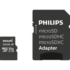 Карта памяти Philips MicroSDHC 256GB class 10|UHS 1 + Адаптер цена и информация | Philips Мобильные телефоны и аксессуары | pigu.lt