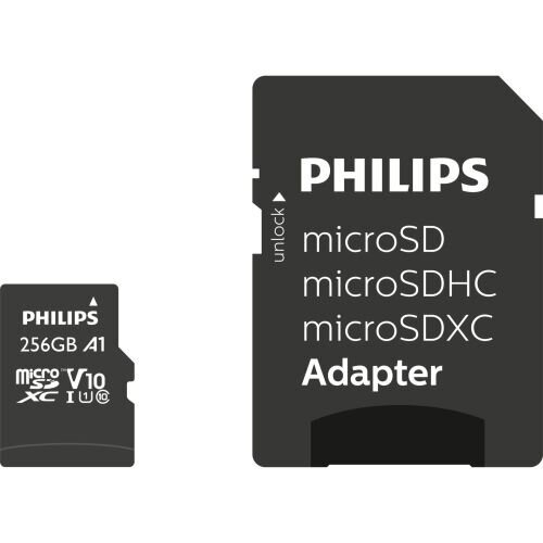 Atminties kortelė Philips MicroSDHC 256GB class 10|UHS 1 + Adapteris цена и информация | Atminties kortelės telefonams | pigu.lt