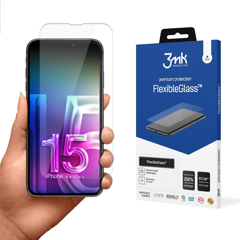 Apple iPhone 15 Pro - 3mk FlexibleGlass™ screen protector цена | pigu.lt