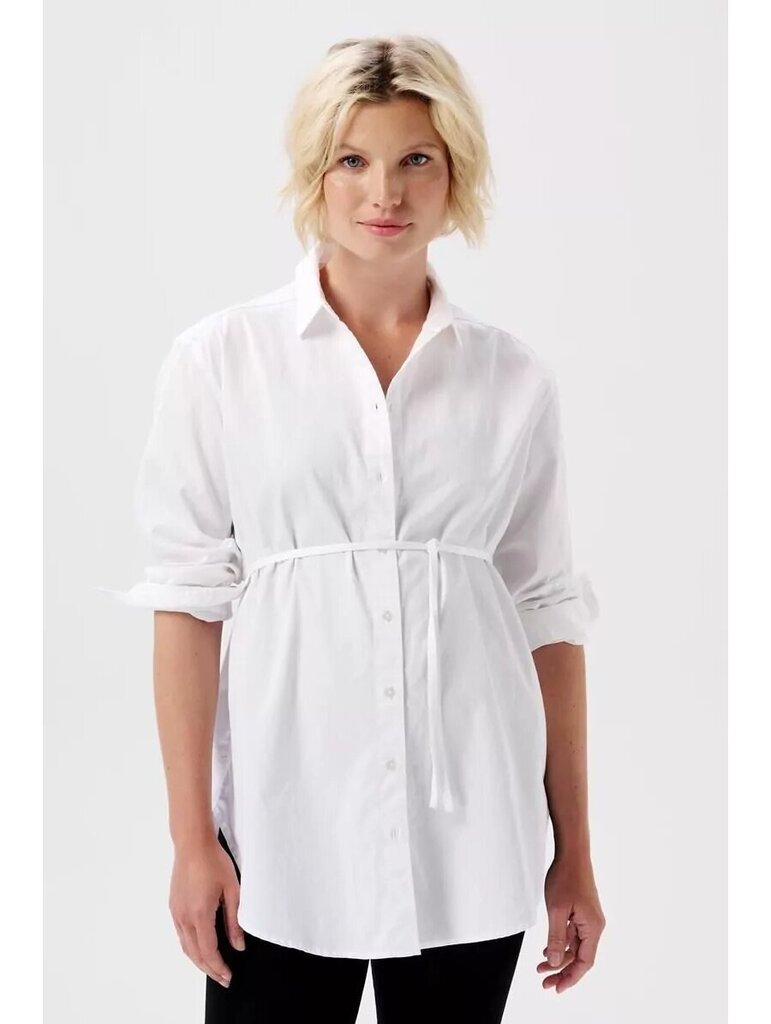 Palaidinė-marškiniai nėščioms ir maitinančioms Noppies, balti kaina ir informacija | Palaidinės, marškiniai moterims | pigu.lt