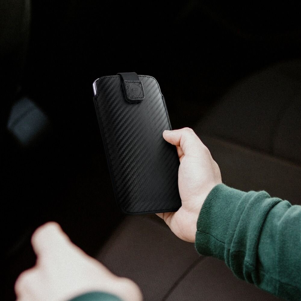 Forcell Pocket Carbon Case цена и информация | Telefono dėklai | pigu.lt